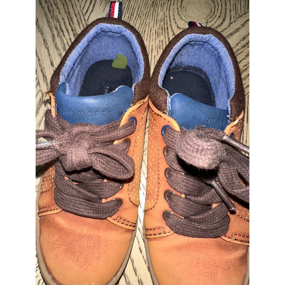 Tommy Hilfiger Lace Up Casual School Shoes Cognac Brown Youth Boys Size 12 Rylan - Picture 3 of 7